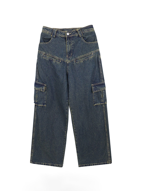 Vaqueros cargo con diseño de bolsillos diferentes para hombre-3