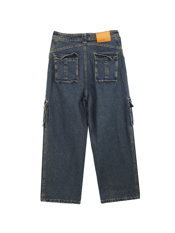 Vaqueros cargo con diseño de bolsillos diferentes para hombre-4