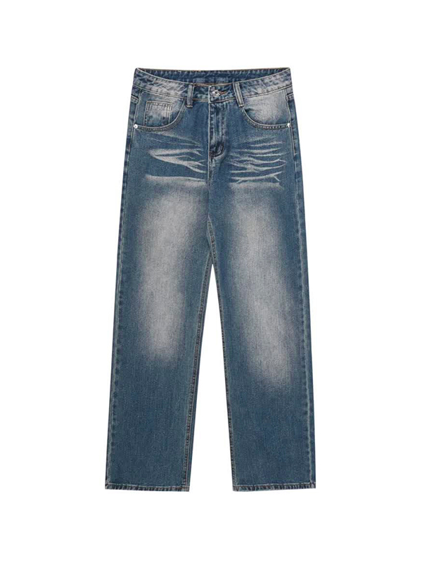 Vaqueros holgados lavados y trapeados para hombre-3