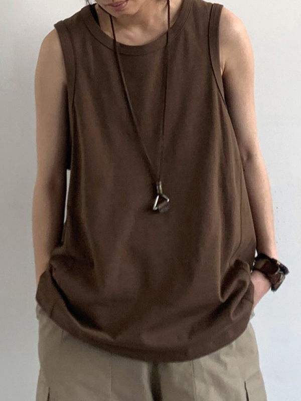 Chaleco suelto liso para hombre-2