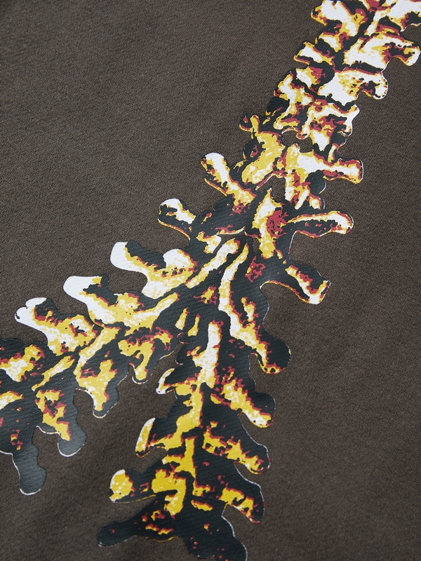 Sudadera con capucha suelta con estampado de esqueleto-4