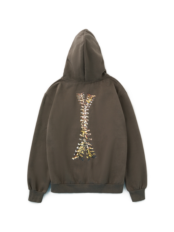 Sudadera con capucha suelta con estampado de esqueleto-1