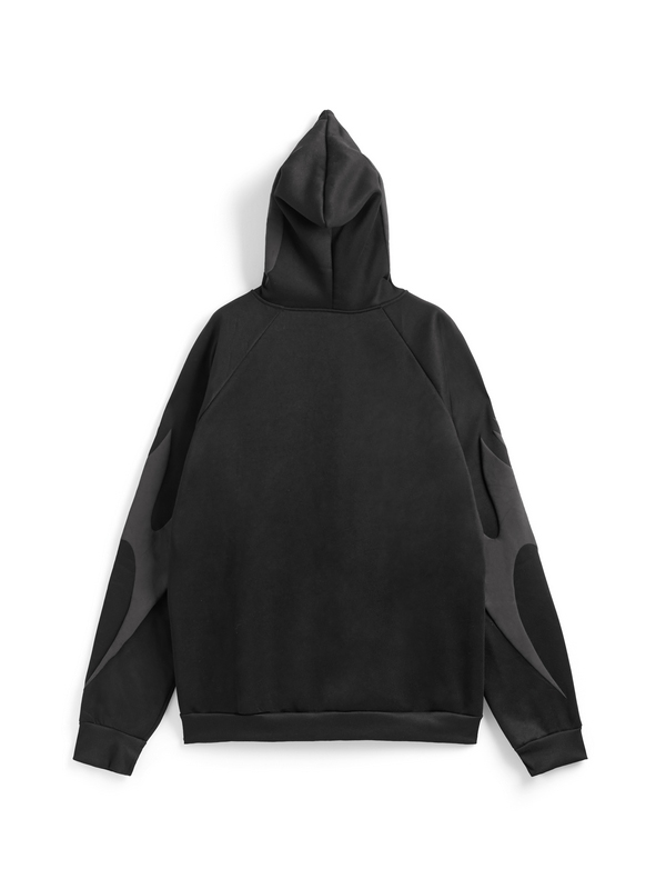 Sudadera con capucha extragrande con cremallera completa y estampado gráfico callejero para hombre-1