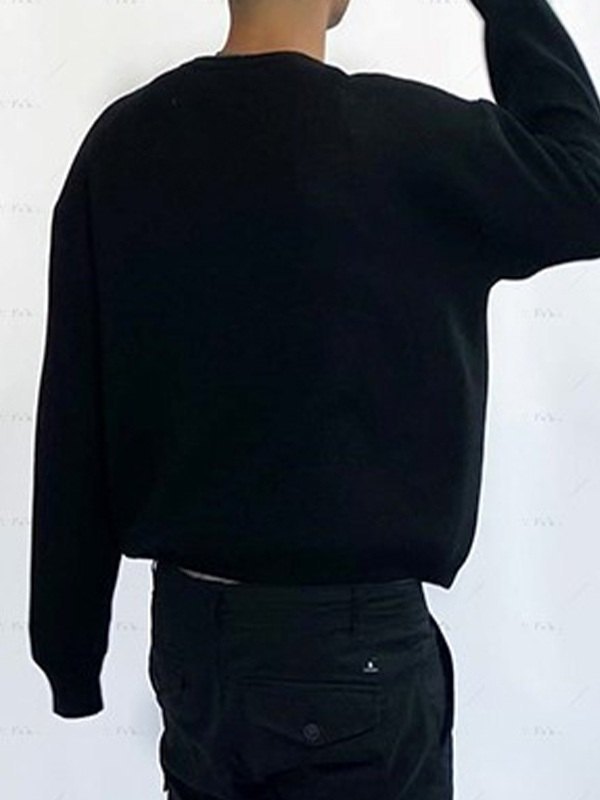 Suéter de punto jacquard de anime punk para hombre-4