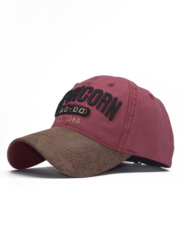Gorra de béisbol bordada con paneles de cuero Pu-1