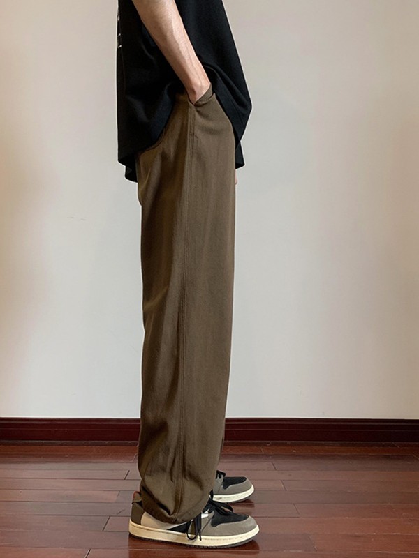 Pantalones casuales sueltos de algodón para hombres-1