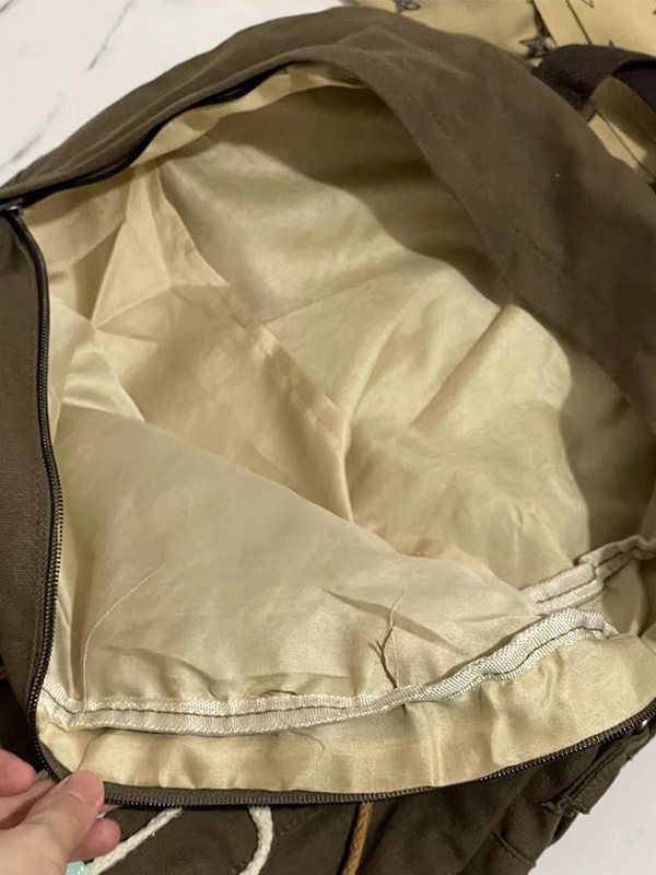 Mochila de lona con decoración de bordado de estrellas de mezclilla-5