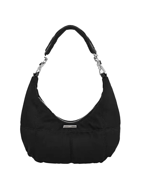 Bolso de hombro vintage de terciopelo negro-2